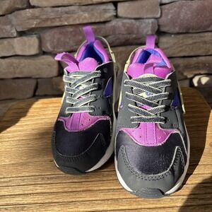 2018 Nike Air Huarache Toddler Sneakers 10C Purple Blue Black